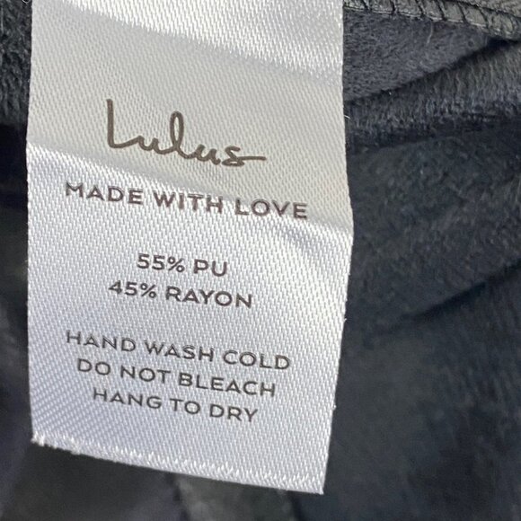 Lulus Vegan Leather Black Trouser Size XS High Rise Zipper Ankle Faux Stride NEW - Picture 11 of 15